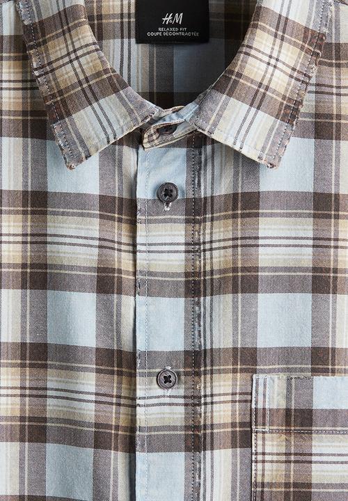H&M - Loose fit shirt - brown & blue checked