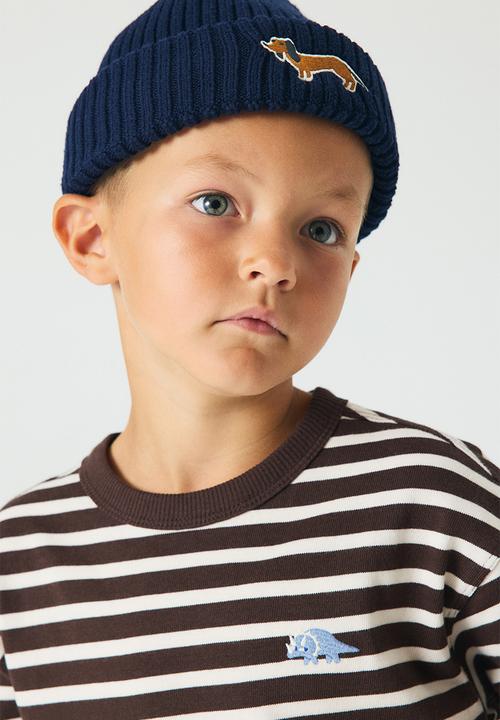 H&M - Long-sleeved cotton T-shirt -  brown/white striped 