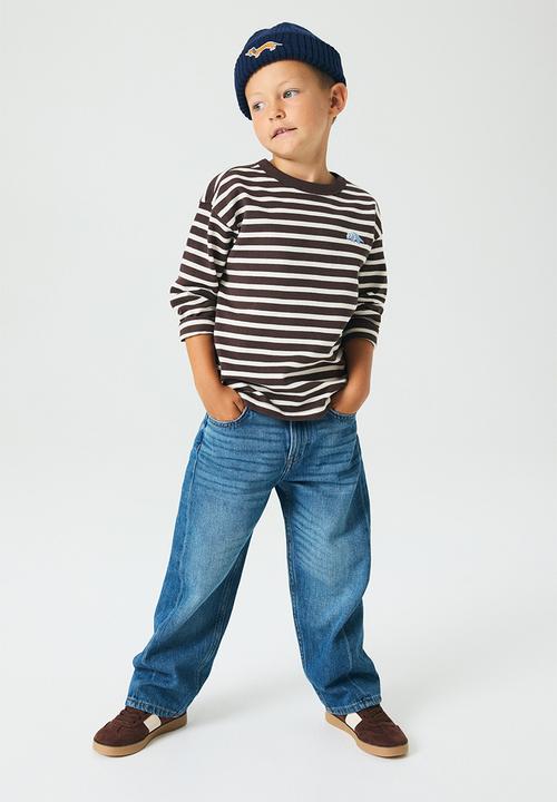 H&M - Long-sleeved cotton T-shirt -  brown/white striped 