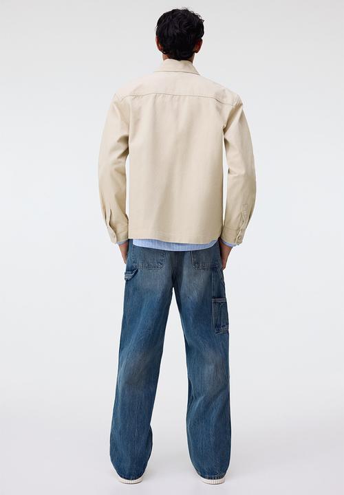 H&M - Loose fit utility overshirt - light beige