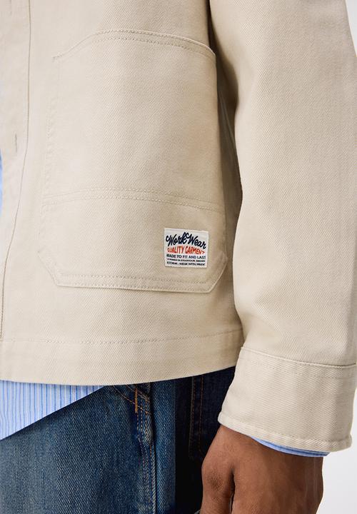 H&M - Loose fit utility overshirt - light beige