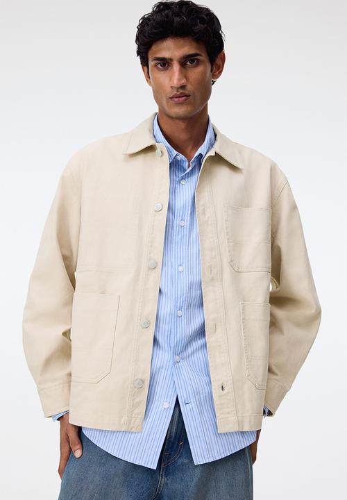 H&M - Loose fit utility overshirt - light beige