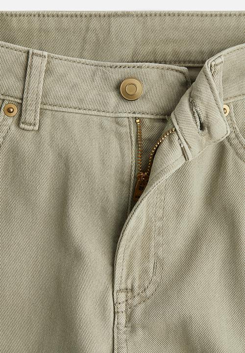 H&M - Wide high jeans - light khaki green