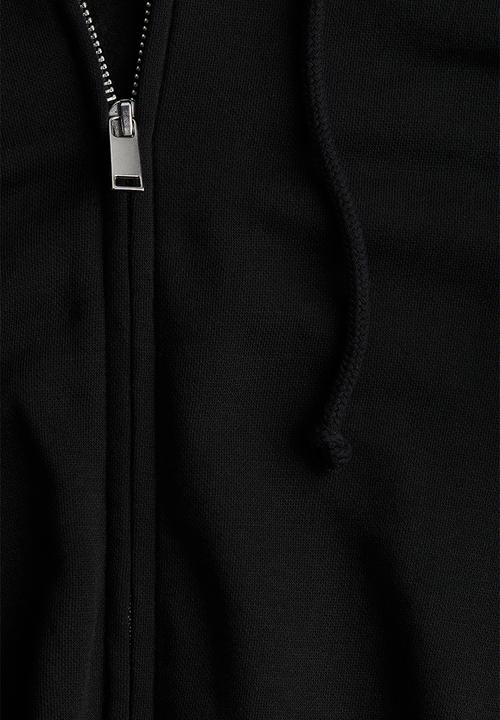 H&M - Cropped zip-through hoodie - black