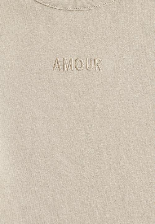 H&M - Cotton jersey top - beige/amour
