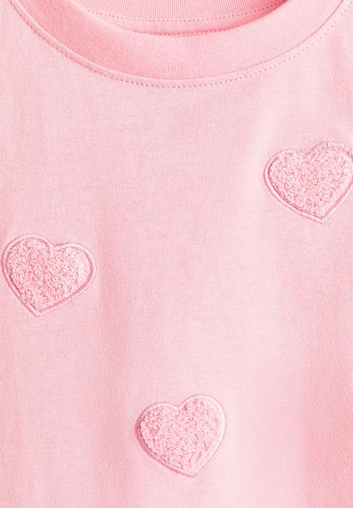 H&M - Cotton T-shirt - pink/hearts