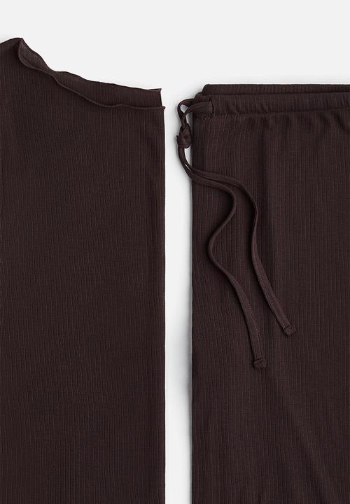 H&M - Ribbed pyjamas - dark brown