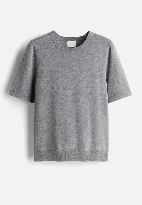 H&M - Fine-knit top - grey marl
