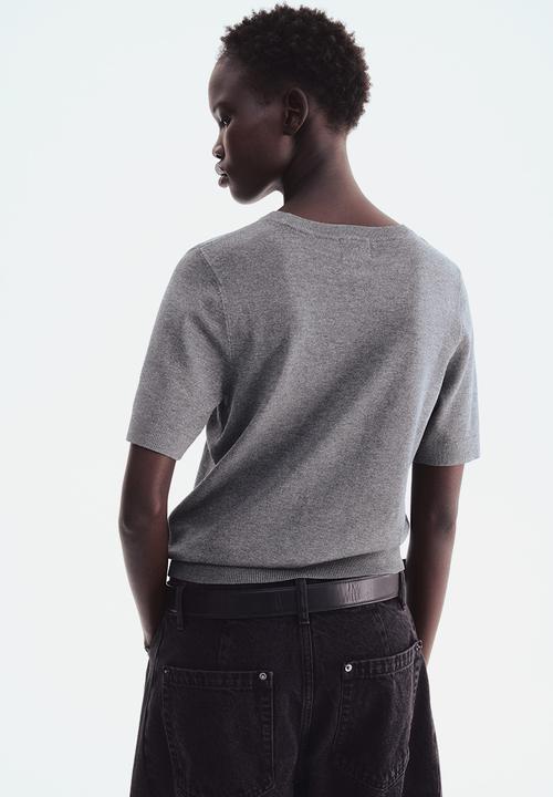 H&M - Fine-knit top - grey marl