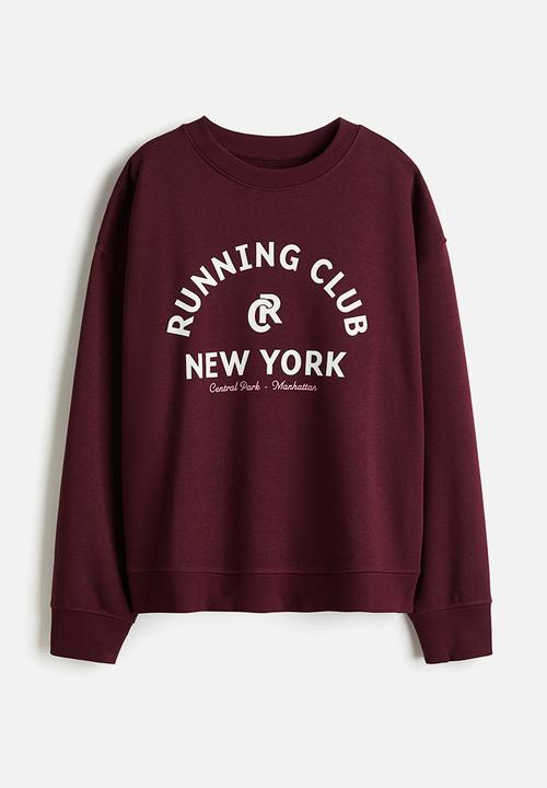 Text-motif sweatshirt - burgundy running club