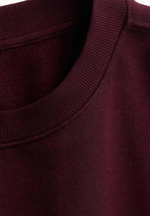 H&M - Text-motif sweatshirt - burgundy running club