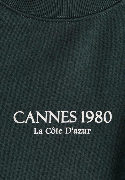 H&M - Text-motif sweatshirt - dark green cannes