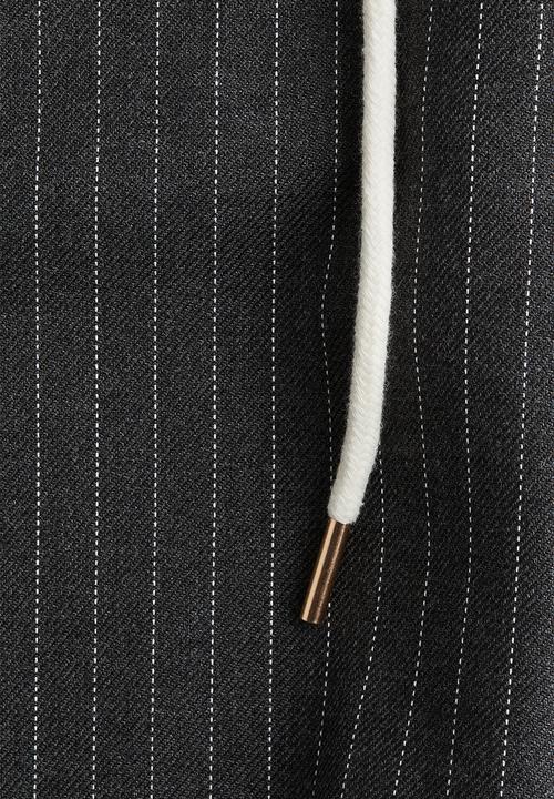 H&M - Wide drawstring trousers - grey pinstriped