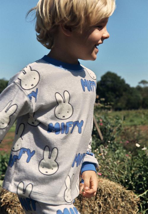 Cotton On - Snoozesoft Long Sleeve Pj Set License - Lcn Mif Grey Marle/Miffy Face
