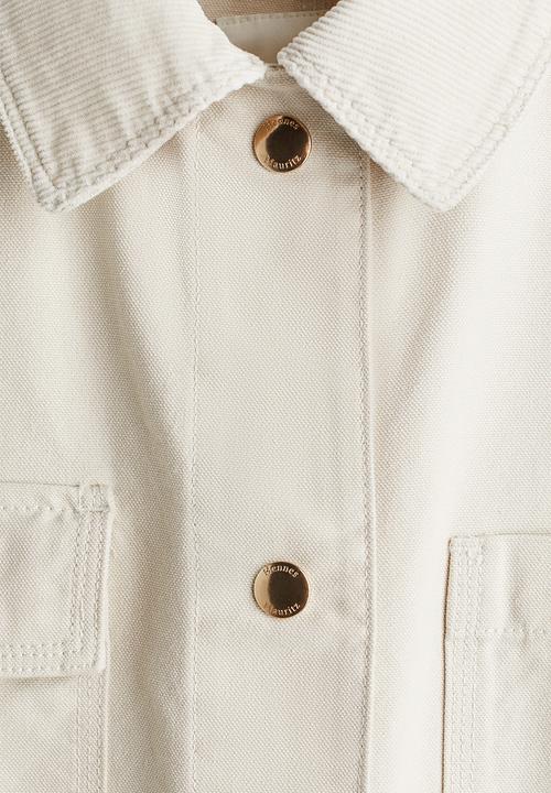 H&M - Corduroy-collar jacket - light beige