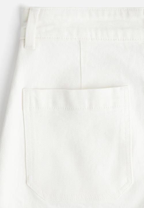 H&M - Wide high ankle jeans - white