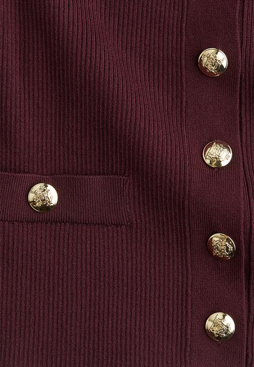 H&M - Short-sleeved cardigan - burgundy