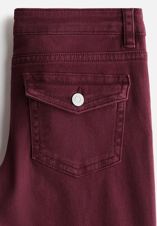 H&M - Flared low jeans - burgundy
