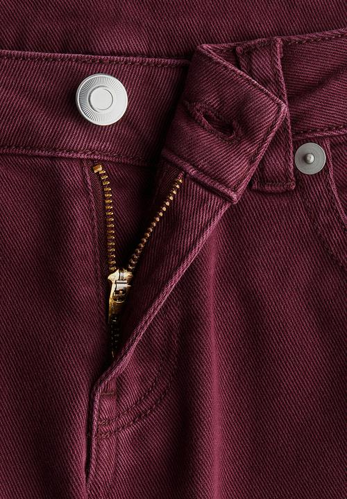 H&M - Flared low jeans - burgundy