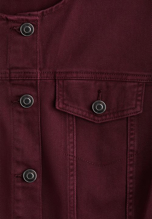 H&M - Waisted twill shirt - burgundy
