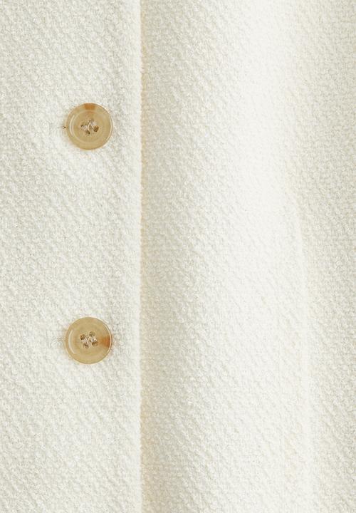H&M - Long button-front bouclé dress - cream
