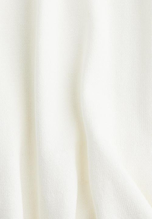 H&M - Fine-knit peplum top - cream