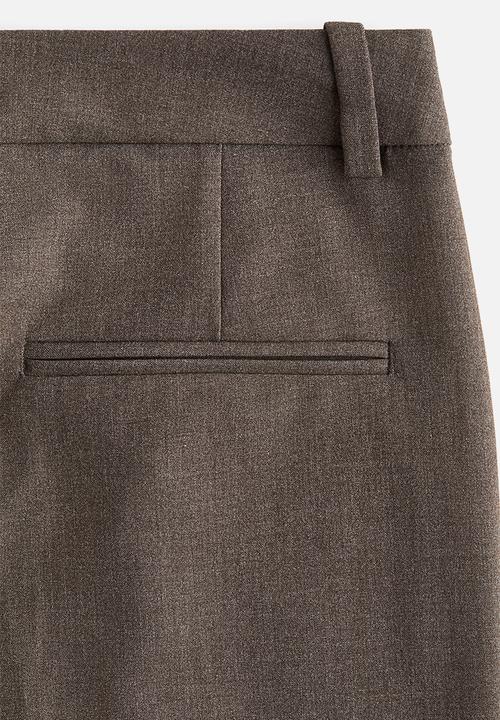 H&M - Straight trousers - brown marl 