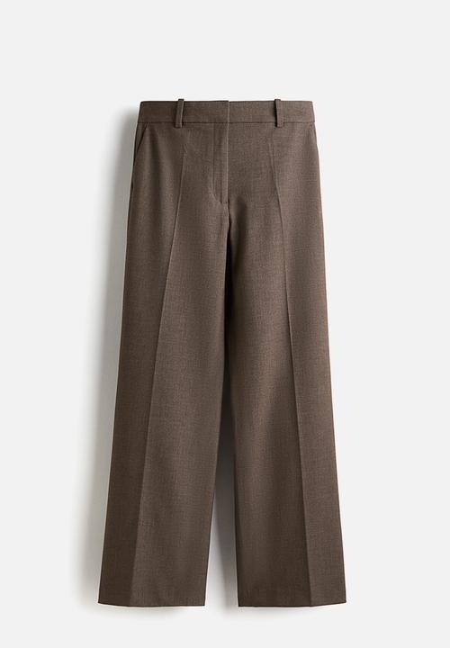 H&M - Straight trousers - brown marl 