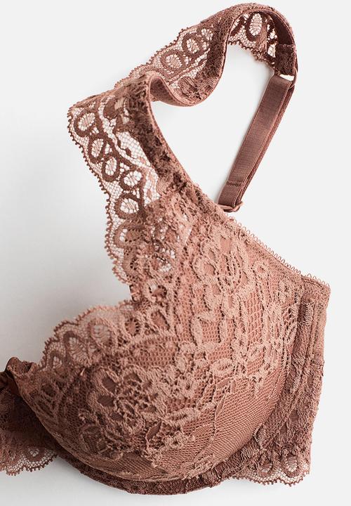 H&M - Lace push-up bra - brown