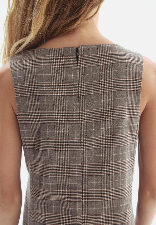 H&M - Shift dress - beige checked