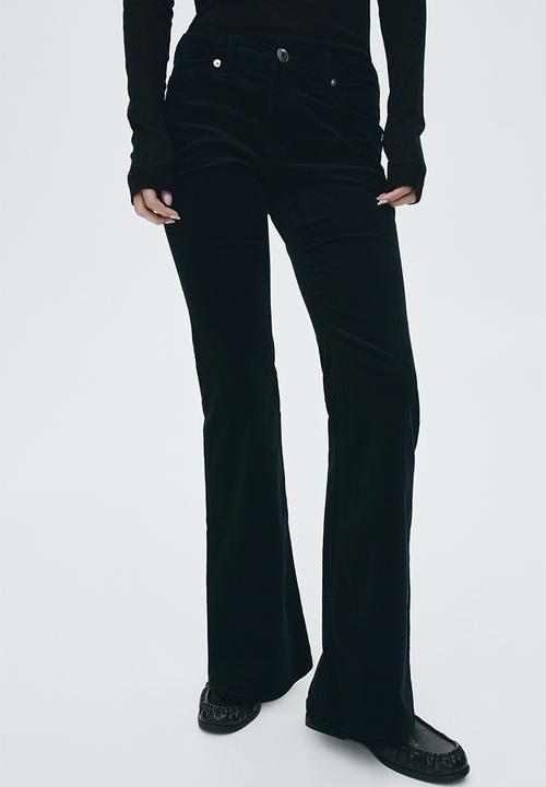 H&M - Flared corduroy trousers - black