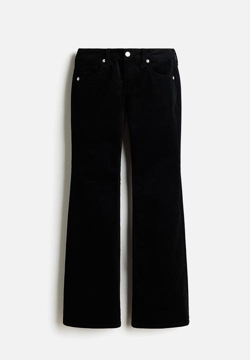 H&M - Flared corduroy trousers - black