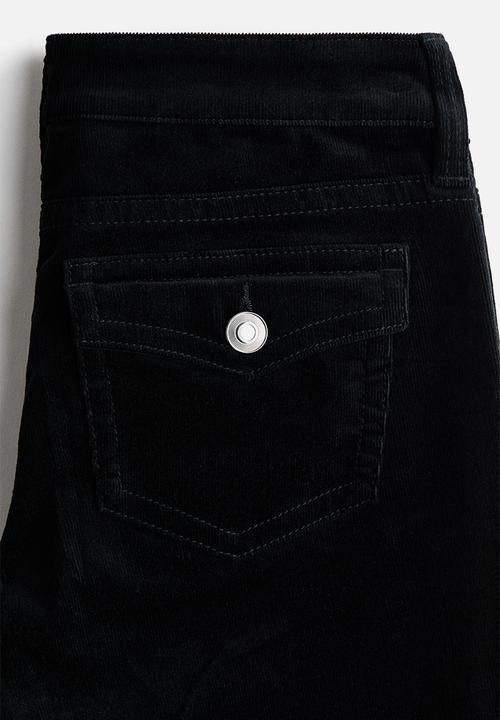 H&M - Flared corduroy trousers - black