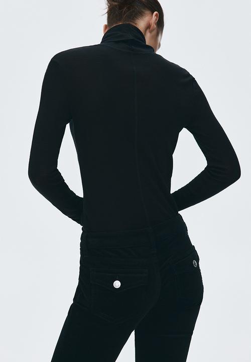 H&M - Flared corduroy trousers - black
