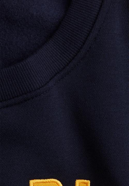 H&M - Motif-detail sweatshirt - navy blue/monte bianco