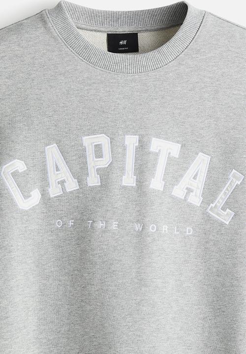 H&M - Loose fit sweatshirt - grey marl/capital 