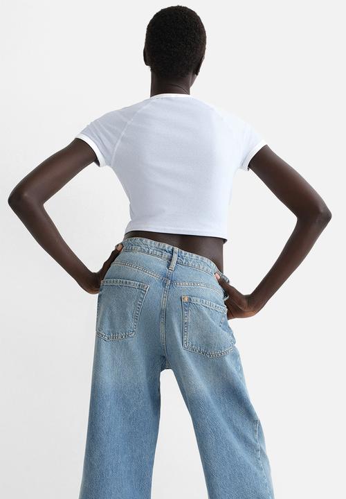 H&M - Cropped t-shirt - light blue