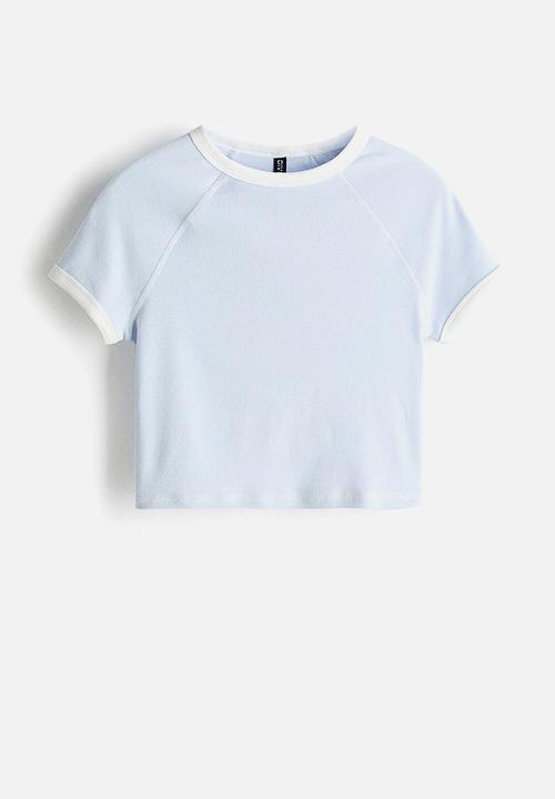 H&M - Cropped t-shirt - light blue
