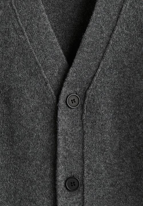 H&M - Regular fit brushed cardigan - dark grey 