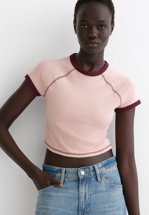 H&M - Cropped t-shirt - light pink