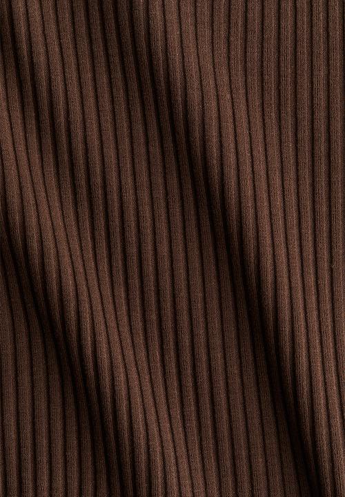 H&M - Ribbed collared top - dark brown