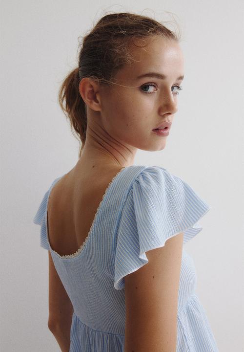 H&M - Textured jersey top - blue