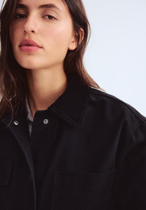 H&M - Corduroy-collar jacket - black