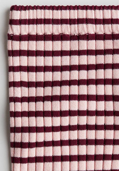 H&M - Ribbed leggings - light pink & red striped 