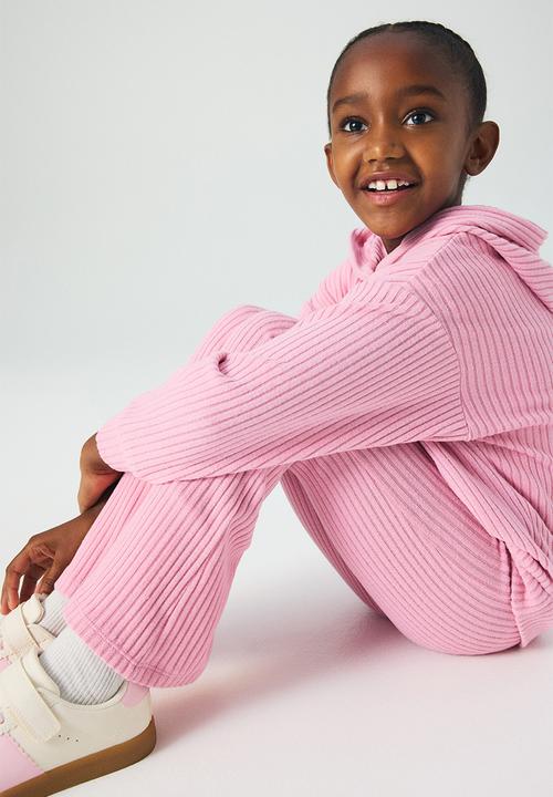 H&M - 2 piece brushed rib-knit set - pink heart