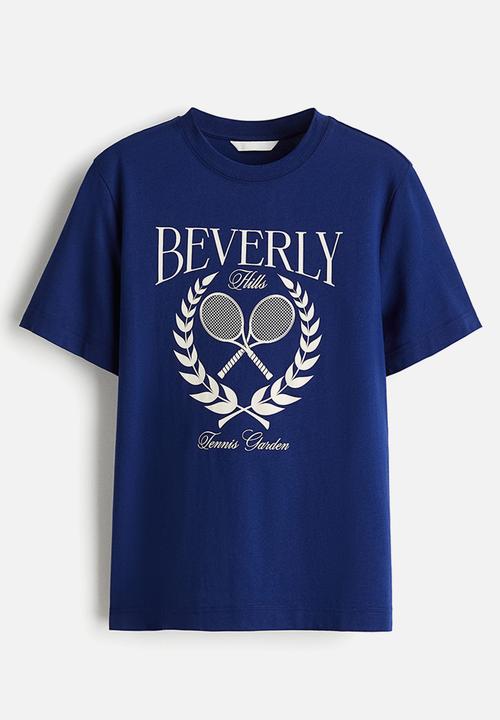 Motif-detail T-shirt - dark blue/beverly hills