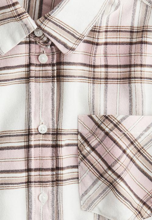 H&M - Flannel shirt - white/checked