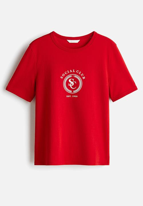 Cotton T-shirt - red/social club