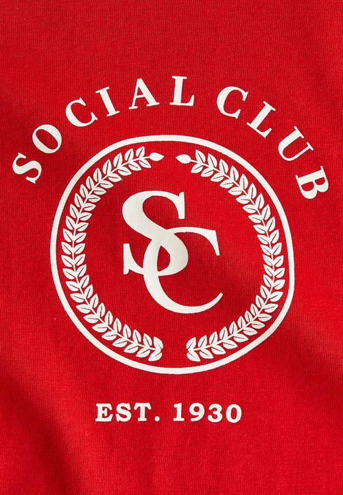 H&M - Cotton T-shirt - red/social club