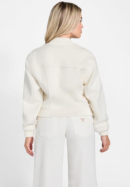 GUESS - Eco Lorenza Wool Blend Jacket - Cream White